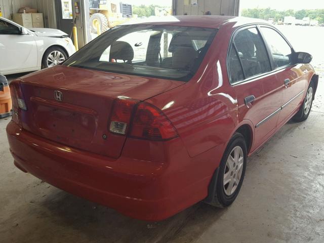 1HGES16345L027491 - 2005 HONDA CIVIC DX V RED photo 4