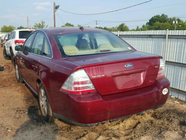 1FAHP24W28G134574 - 2008 FORD TAURUS SEL RED photo 3