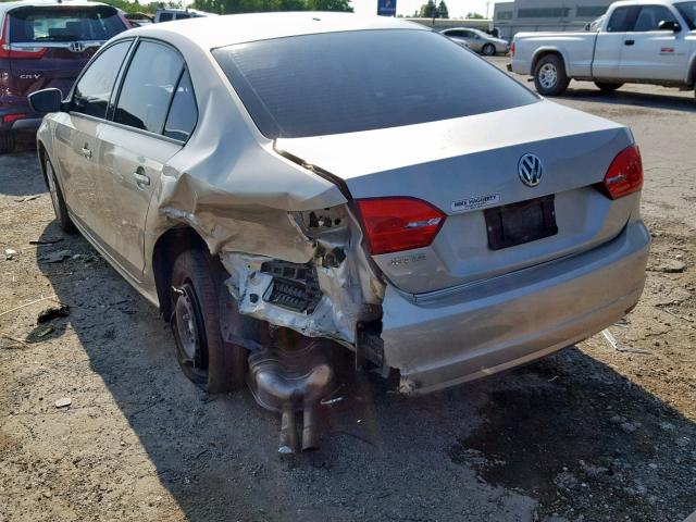3VW2K7AJ9EM223772 - 2014 VOLKSWAGEN JETTA BASE TAN photo 3
