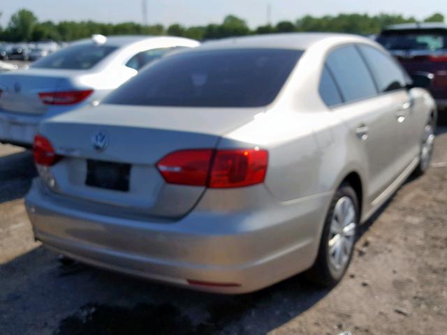 3VW2K7AJ9EM223772 - 2014 VOLKSWAGEN JETTA BASE TAN photo 4