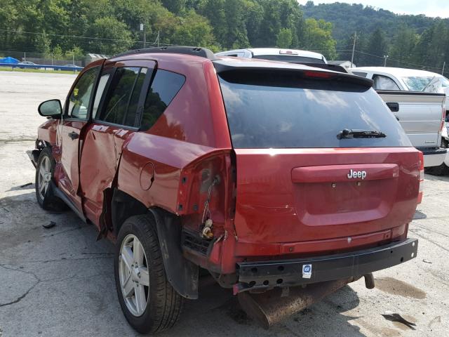1J8FT47W27D119389 - 2007 JEEP COMPASS RED photo 3