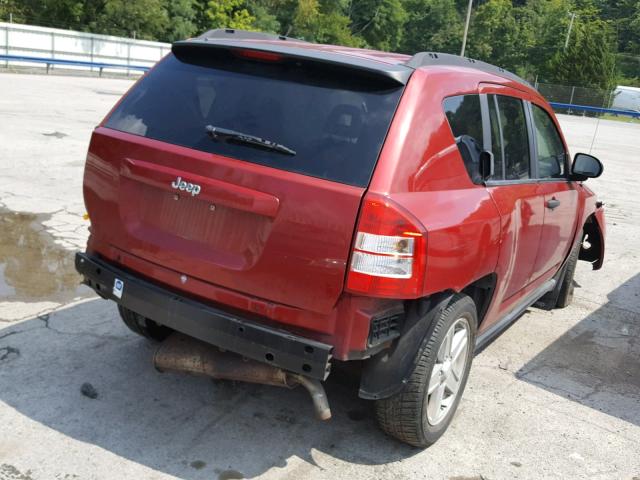 1J8FT47W27D119389 - 2007 JEEP COMPASS RED photo 4