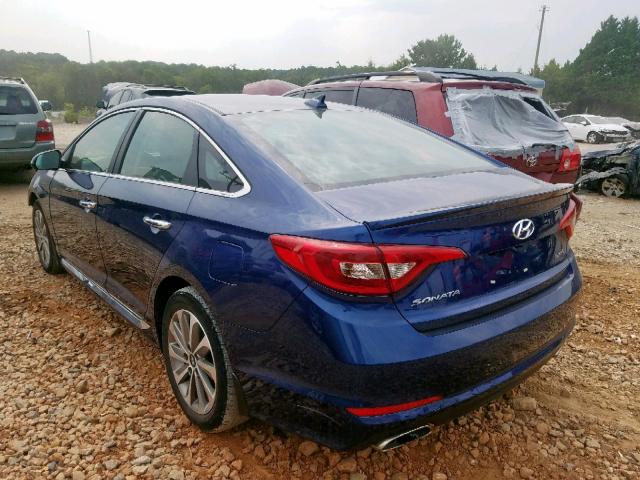 5NPE34AF8GH314273 - 2016 HYUNDAI SONATA SPO BLUE photo 3