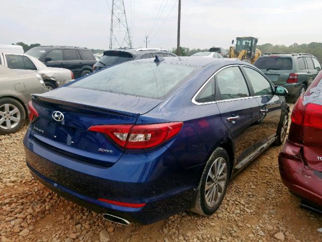 5NPE34AF8GH314273 - 2016 HYUNDAI SONATA SPO BLUE photo 4