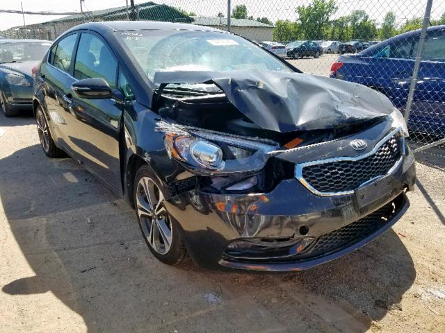 KNAFX4A83E5087207 - 2014 KIA FORTE EX BLACK photo 1