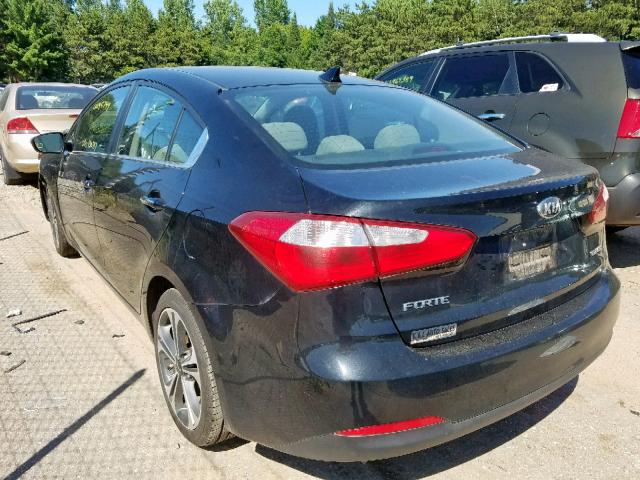 KNAFX4A83E5087207 - 2014 KIA FORTE EX BLACK photo 3