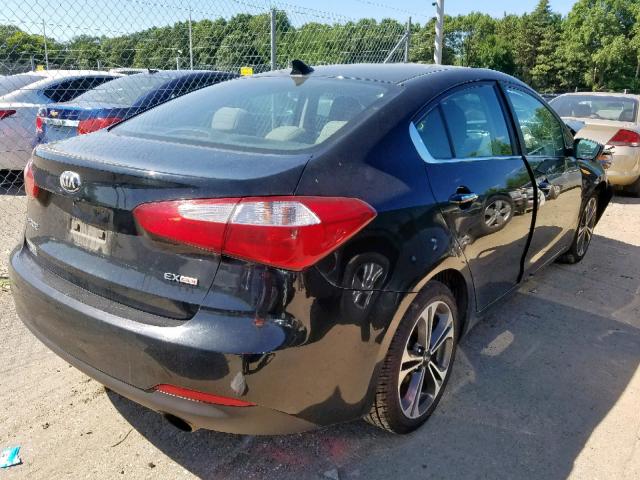 KNAFX4A83E5087207 - 2014 KIA FORTE EX BLACK photo 4