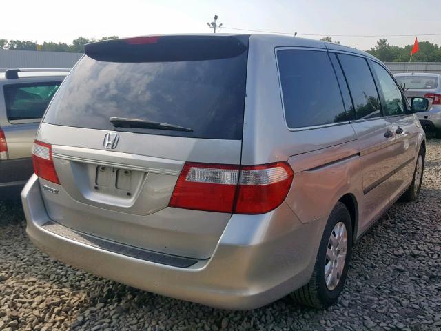 5FNRL38286B103490 - 2006 HONDA ODYSSEY LX SILVER photo 4