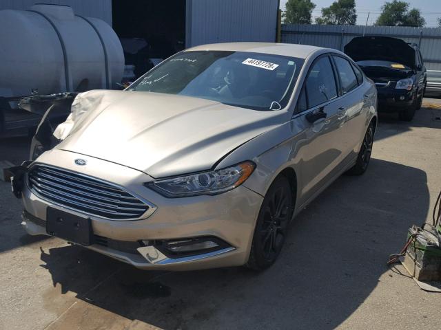 3FA6P0HD9JR180731 - 2018 FORD FUSION SE GOLD photo 2