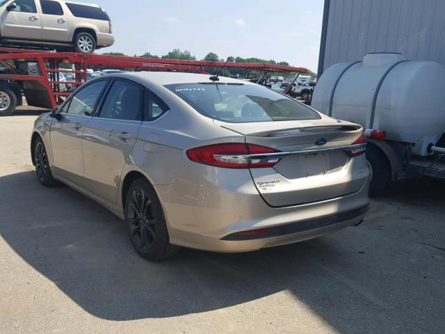 3FA6P0HD9JR180731 - 2018 FORD FUSION SE GOLD photo 3