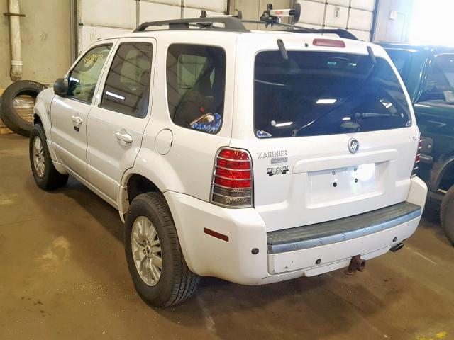 4M2CU87137KJ12900 - 2007 MERCURY MARINER PR WHITE photo 3