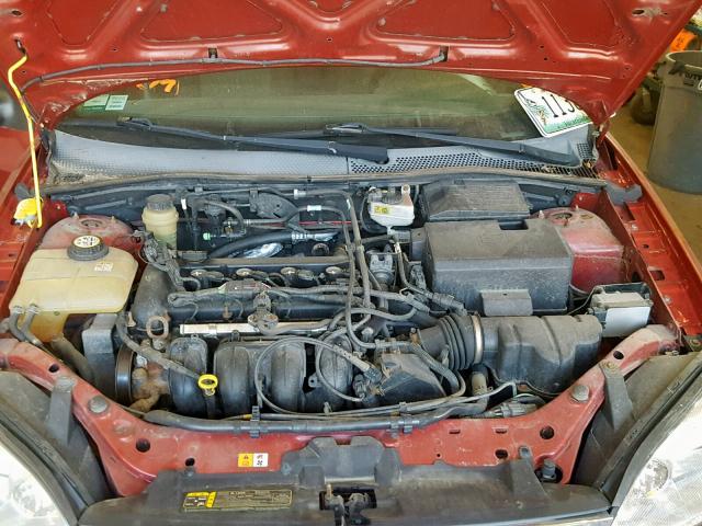 1FAFP34N95W287488 - 2005 FORD FOCUS ZX4 RED photo 7