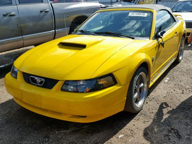 1FAFP45X94F141225 - 2004 FORD MUSTANG GT YELLOW photo 2