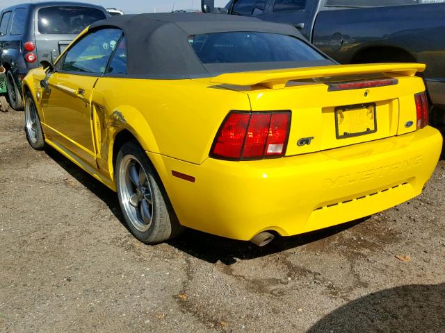 1FAFP45X94F141225 - 2004 FORD MUSTANG GT YELLOW photo 3