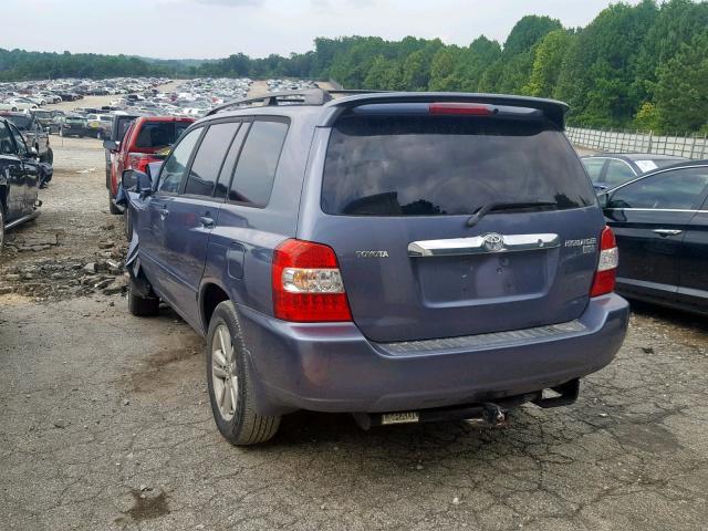 JTEDW21A060012866 - 2006 TOYOTA HIGHLANDER BLUE photo 3