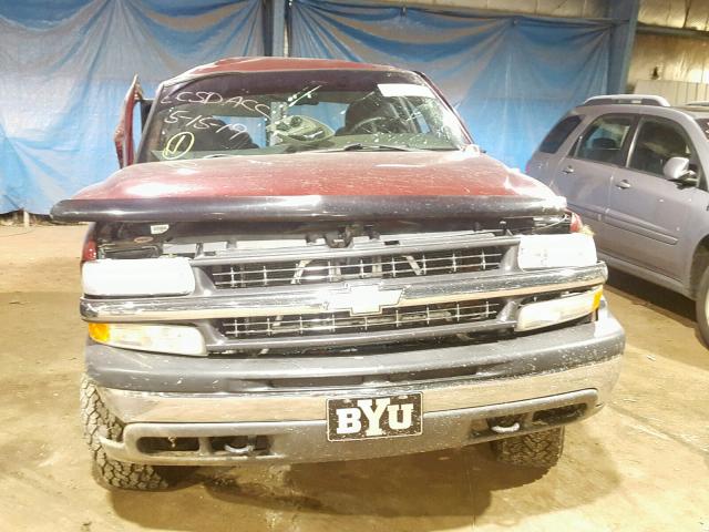 2GCEK19T721220018 - 2002 CHEVROLET SILVERADO RED photo 9