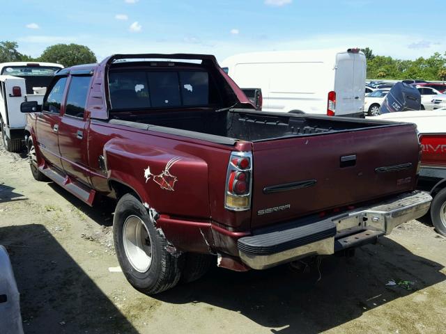 1GTHC33F7WF062691 - 1998 GMC SIERRA C35 MAROON photo 3