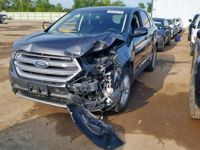 2FMPK4J91HBB34938 - 2017 FORD EDGE SEL BLACK photo 2