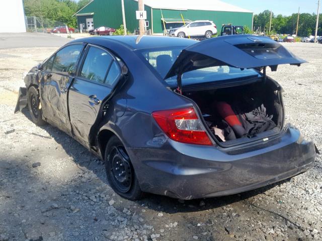 2HGFB2F52CH558226 - 2012 HONDA CIVIC LX GRAY photo 3