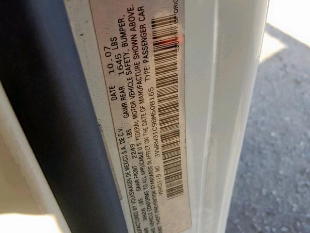 3VWRW31C98M508165 - 2008 VOLKSWAGEN NEW BEETLE Beige Foto 10