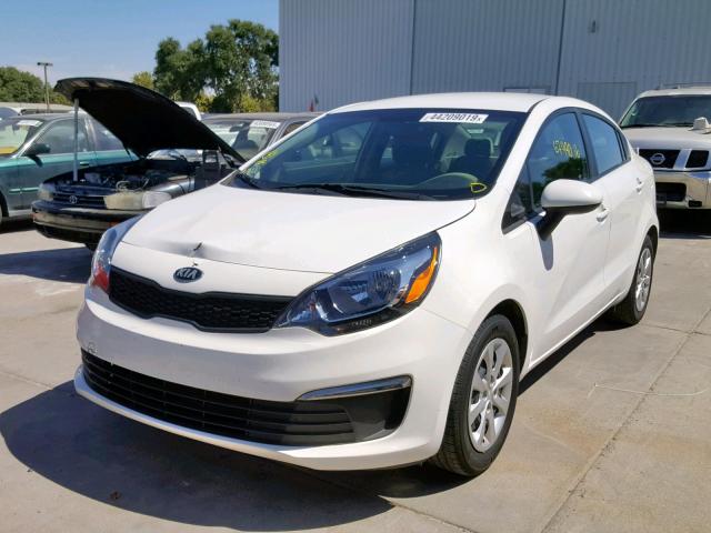 KNADM4A34G6559710 - 2016 KIA RIO LX WHITE photo 2