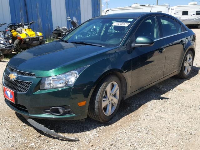 1G1P75SZ0E7233290 - 2014 CHEVROLET CRUZE GREEN photo 2