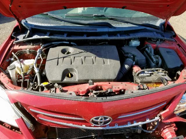 2T1BU4EE2DC939266 - 2013 TOYOTA COROLLA BA RED photo 7