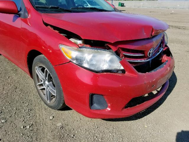 2T1BU4EE2DC939266 - 2013 TOYOTA COROLLA BA RED photo 9