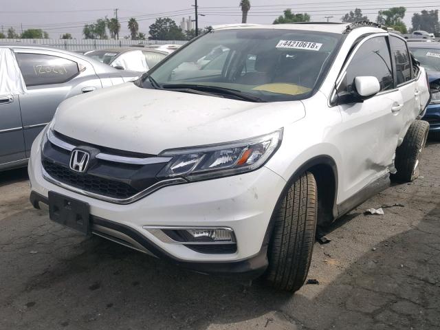 5J6RM3H7XFL014729 - 2015 HONDA CR-V EXL WHITE photo 2