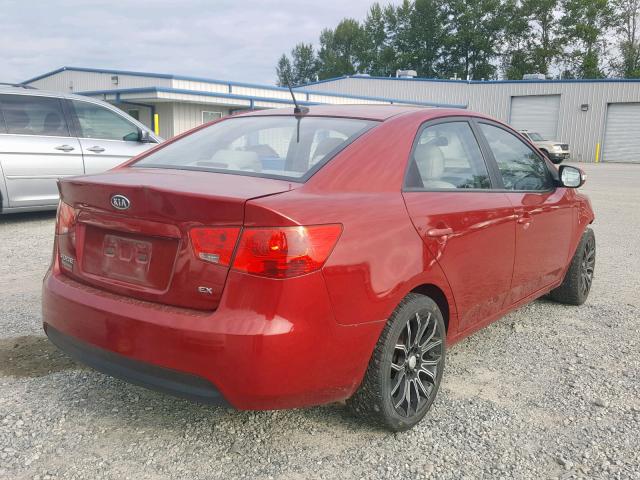 KNAFU4A2XA5104793 - 2010 KIA FORTE EX RED photo 4