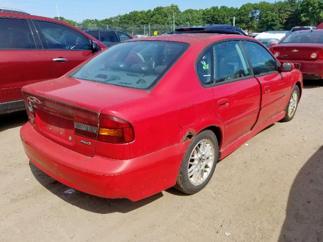 4S3BE6560Y7206397 - 2000 SUBARU LEGACY GT RED photo 4