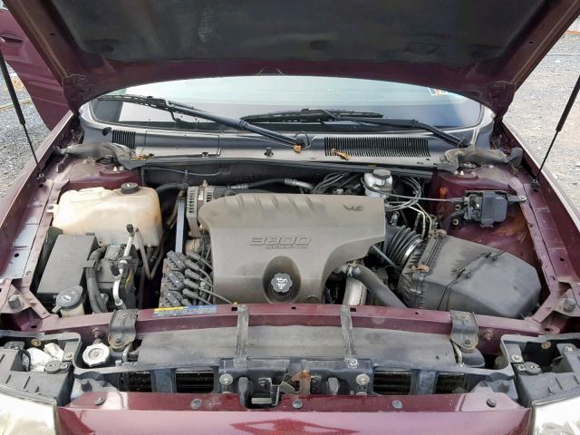 1G4HP52K54U160962 - 2004 BUICK LESABRE CU BURGUNDY photo 7