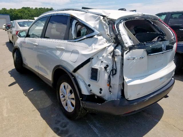 5J6RM3H76CL044807 - 2012 HONDA CR-V EXL WHITE photo 3