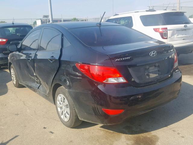 KMHCT4AE0GU093302 - 2016 HYUNDAI ACCENT SE BLACK photo 3