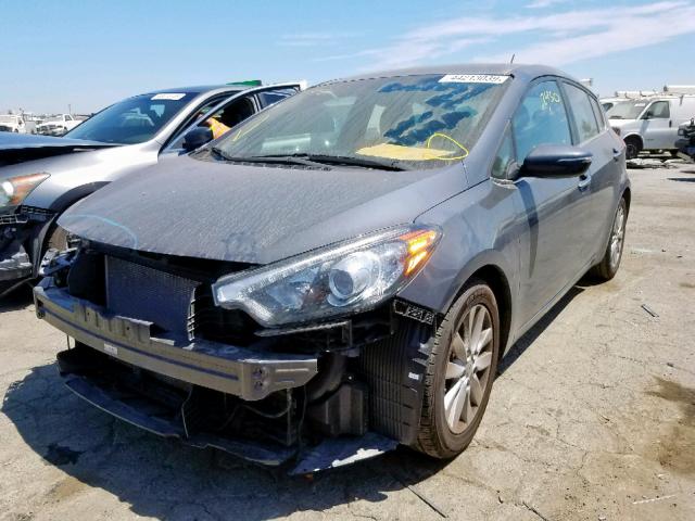 KNAFX5A85F5342236 - 2015 KIA FORTE EX GRAY photo 2