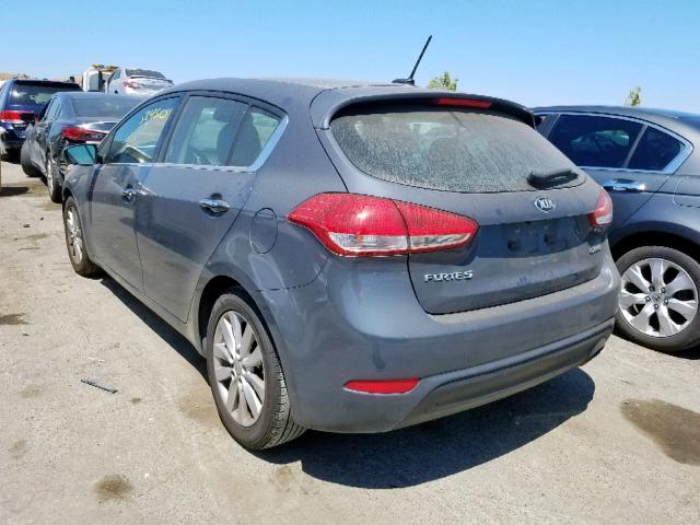 KNAFX5A85F5342236 - 2015 KIA FORTE EX GRAY photo 3