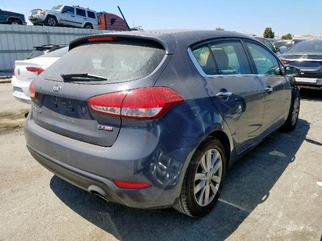 KNAFX5A85F5342236 - 2015 KIA FORTE EX GRAY photo 4