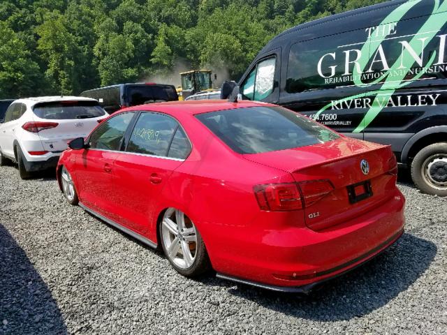 3VW4T7AJ8HM337188 - 2017 VOLKSWAGEN JETTA GLI RED photo 3