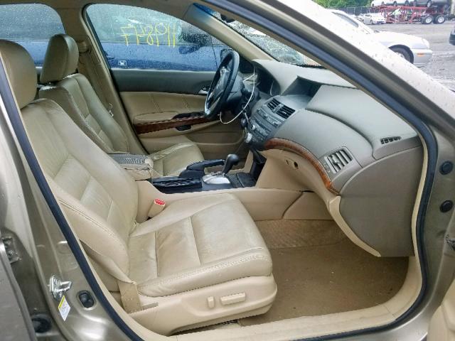 1HGCP36818A023530 - 2008 HONDA ACCORD EXL BEIGE photo 5