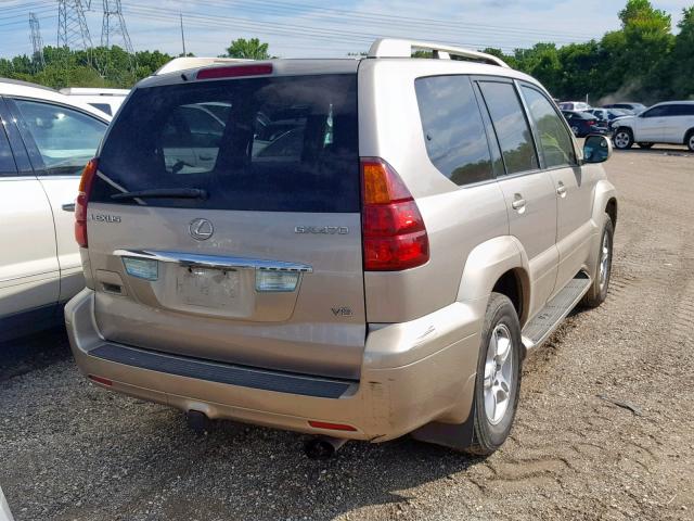 JTJBT20X730001074 - 2003 LEXUS GX 470 TAN photo 4