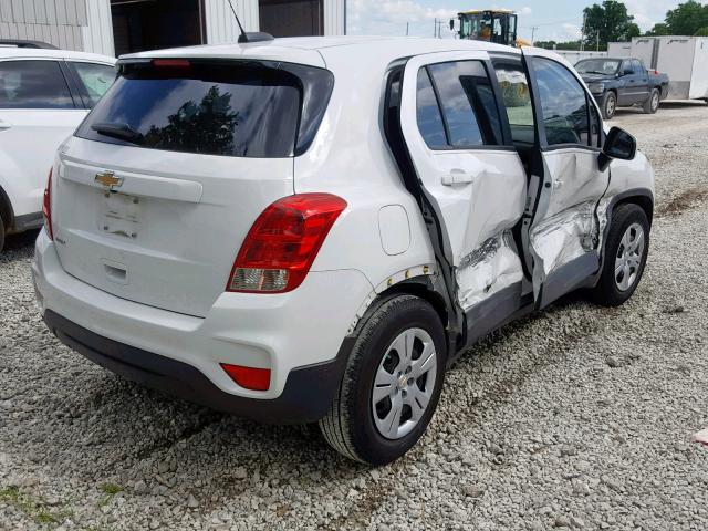 KL7CJKSB1HB238330 - 2017 CHEVROLET TRAX LS WHITE photo 4