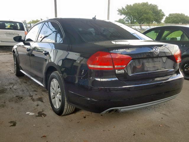 1VWAP7A31CC072553 - 2012 VOLKSWAGEN PASSAT S BLACK photo 3