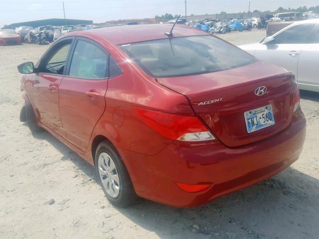 KMHCT4AE1HU394016 - 2017 HYUNDAI ACCENT SE RED photo 3