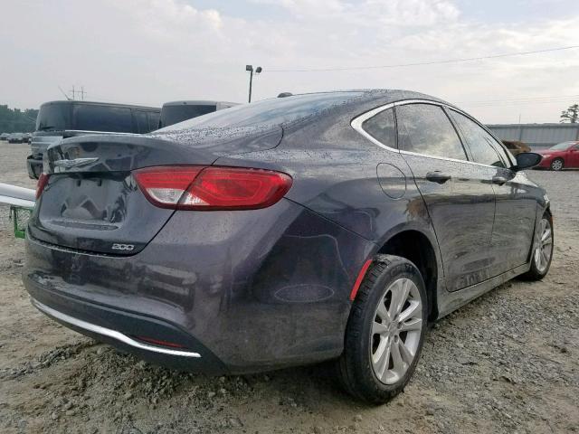 1C3CCCAB0FN676275 - 2015 CHRYSLER 200 LIMITE GRAY photo 4