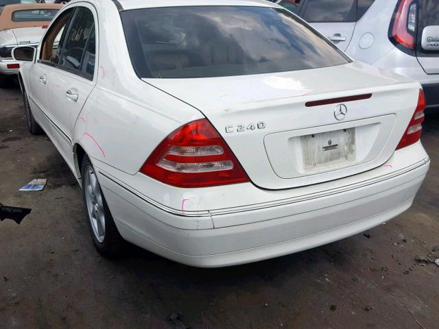 WDBRF61J94E018424 - 2004 MERCEDES-BENZ C 240 WHITE photo 3