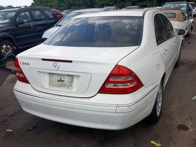 WDBRF61J94E018424 - 2004 MERCEDES-BENZ C 240 WHITE photo 4