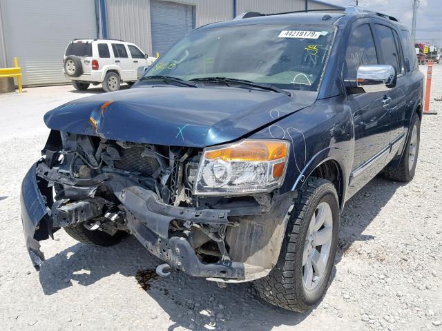 5N1BA0ND5EN600147 - 2014 NISSAN ARMADA SV BLUE photo 2