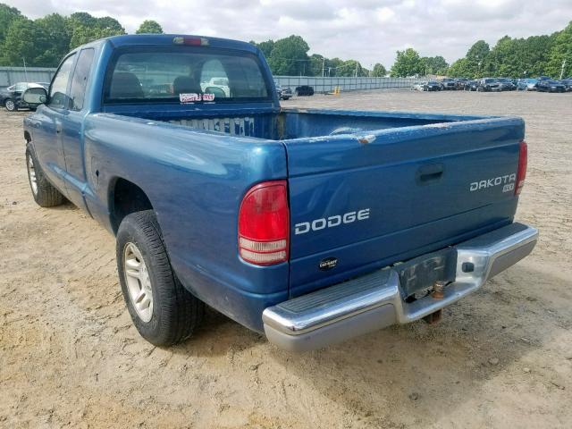 1D7HL42X23S119145 - 2003 DODGE DAKOTA SLT BLUE photo 3