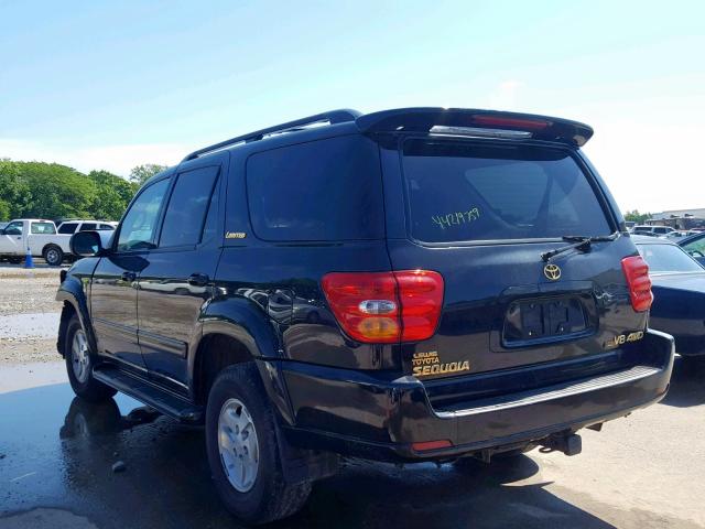 5TDBT48A32S080785 - 2002 TOYOTA SEQUOIA LI BLACK photo 3