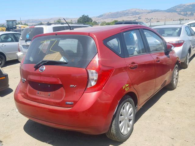 3N1CE2CP3FL351812 - 2015 NISSAN VERSA NOTE RED photo 4